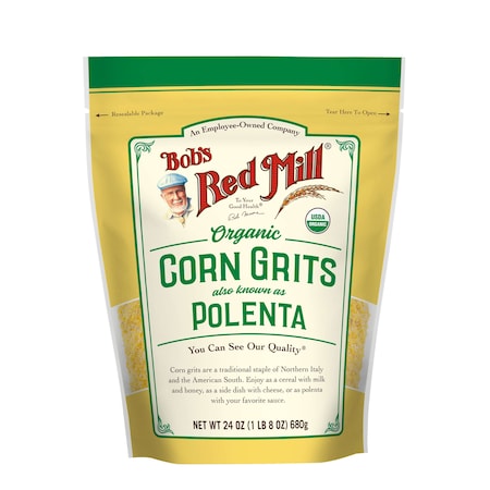 Bobs Red Mill Natural Foods Organic Corn Grits/Polenta 24 oz. Resealable Pouches, PK4 6009S244